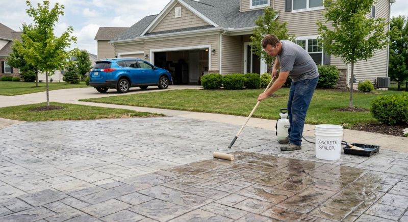 Stamped Concrete Sealing in Renton, WA
